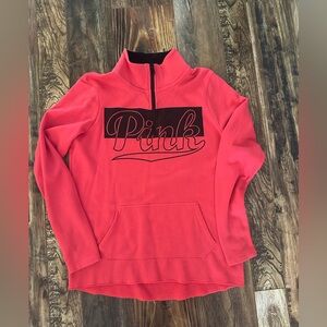“PINK” half zip mock neck sweatshirt. XS